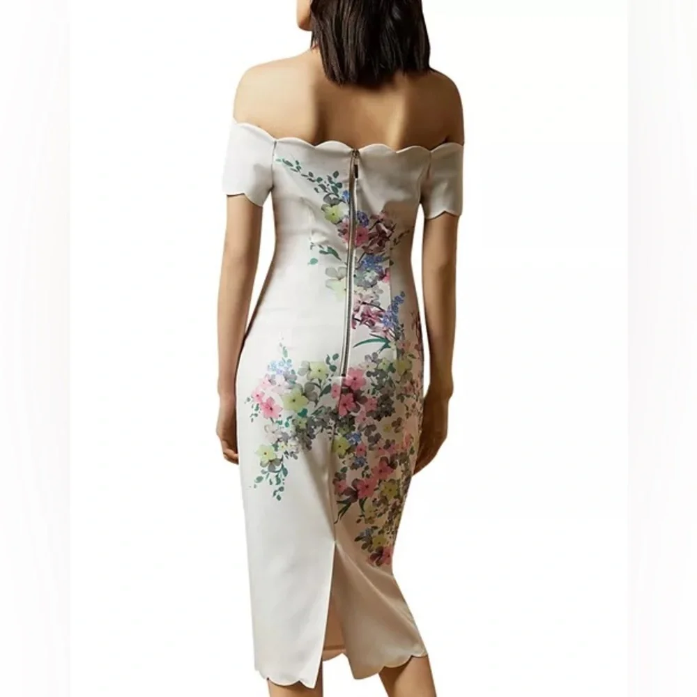 Ted Baker Trixiy Pergola Floral Off the Shoulder Sheath Dress - Picture 6 of 9